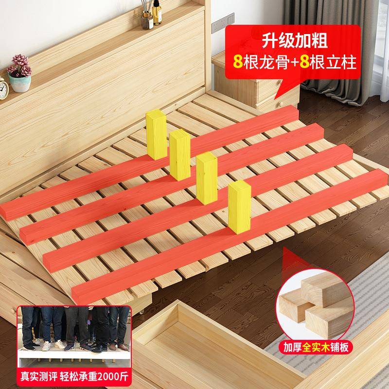 J济$Y实F97M6T7T木床18米双人床现代简约经型1.家m出租房1.5主卧