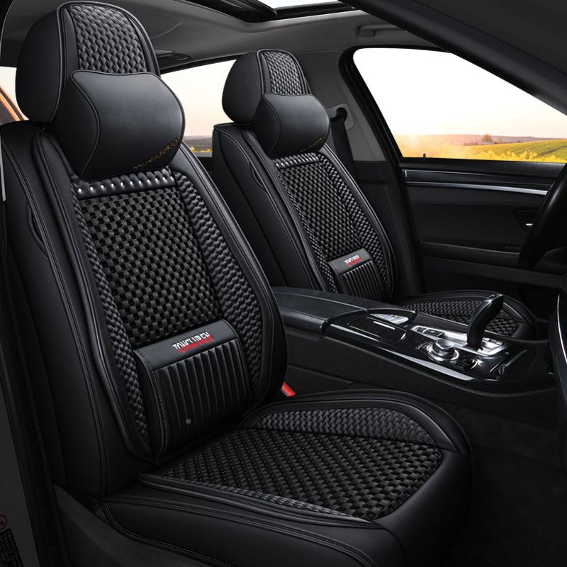 汽车坐垫无品牌/四通用亚布艺座椅套网红用全包围座套麻夏季冰丝