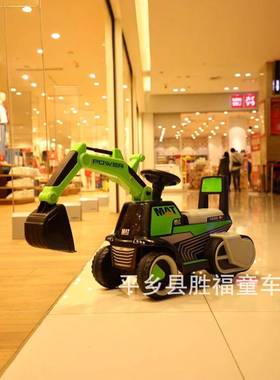 厂工家供货儿童挖土机UJI步宝宝行助车灯滑光音乐儿童程车