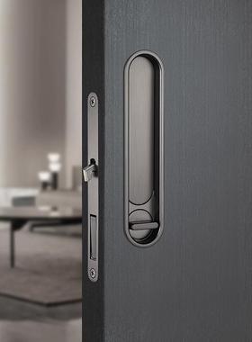 实木推用拉移门专锁移锁门锁黑色袋门锁阳台卫生间厨房门无钥GIL