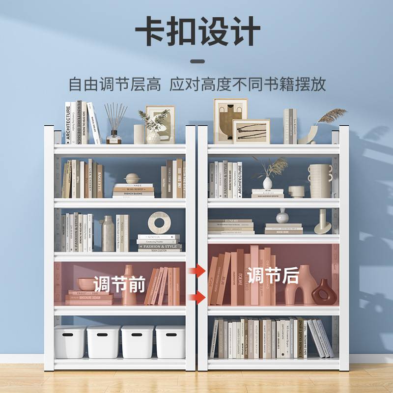 铁艺书架多层落地儿童绘本收纳架客厅飘窗学生书柜家用置物铁架子