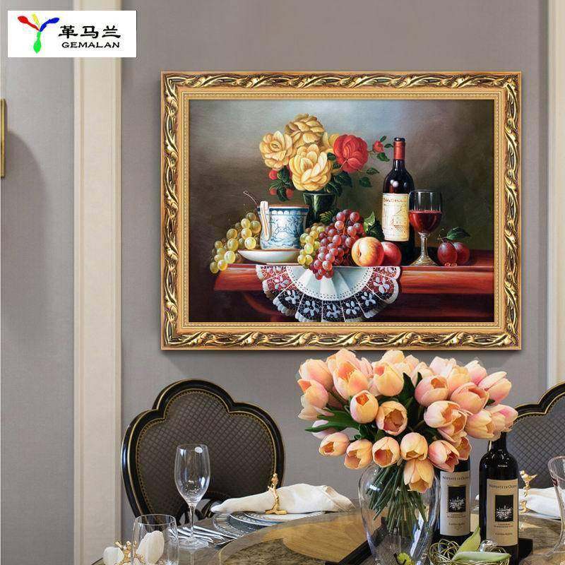 欧式餐墙厅G861饭装饰画美风格厨房上单幅挂画简欧油画水式果厅壁,家居饰品,现代装饰画,淘宝优惠券,粉丝福利购,淘宝优惠卷