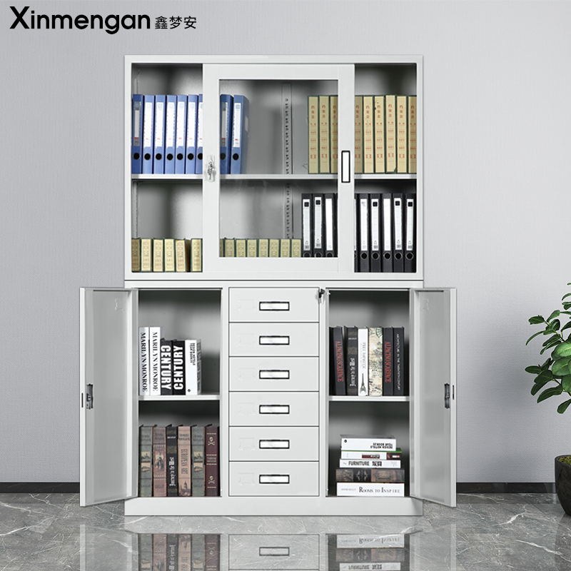 文件柜铁皮柜子办公室档案柜财务凭证柜带锁储物柜资料柜宽中六