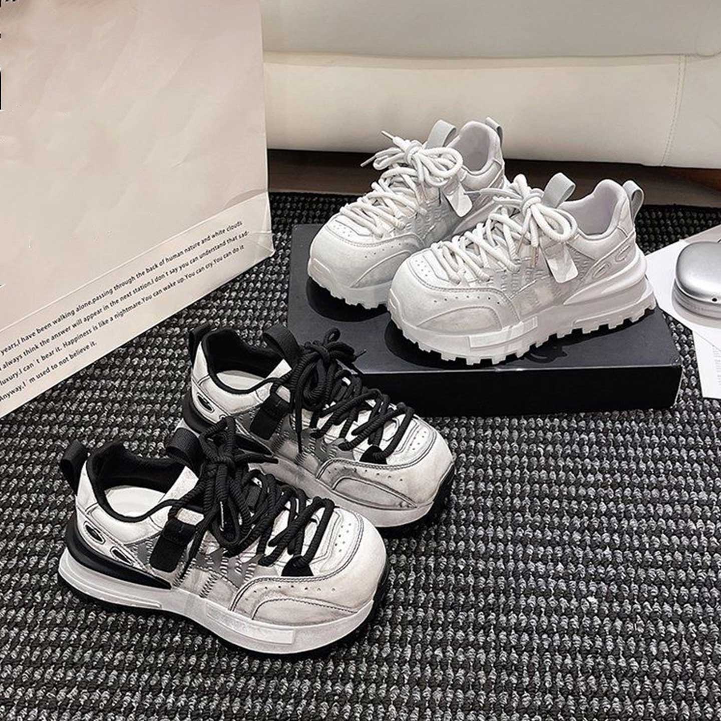 2025年秋季新款厚底增高老爹鞋轻便休闲运动鞋时尚百搭透气女单鞋