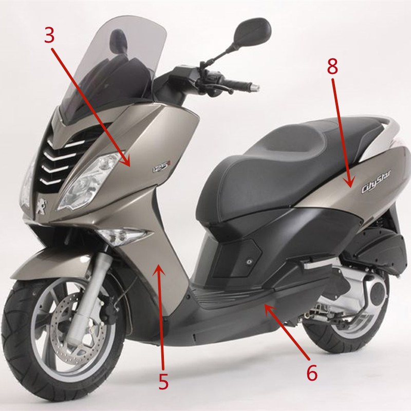 标致摩托车城市之星QP200T-A/E配件全车外壳车壳塑料件保护罩