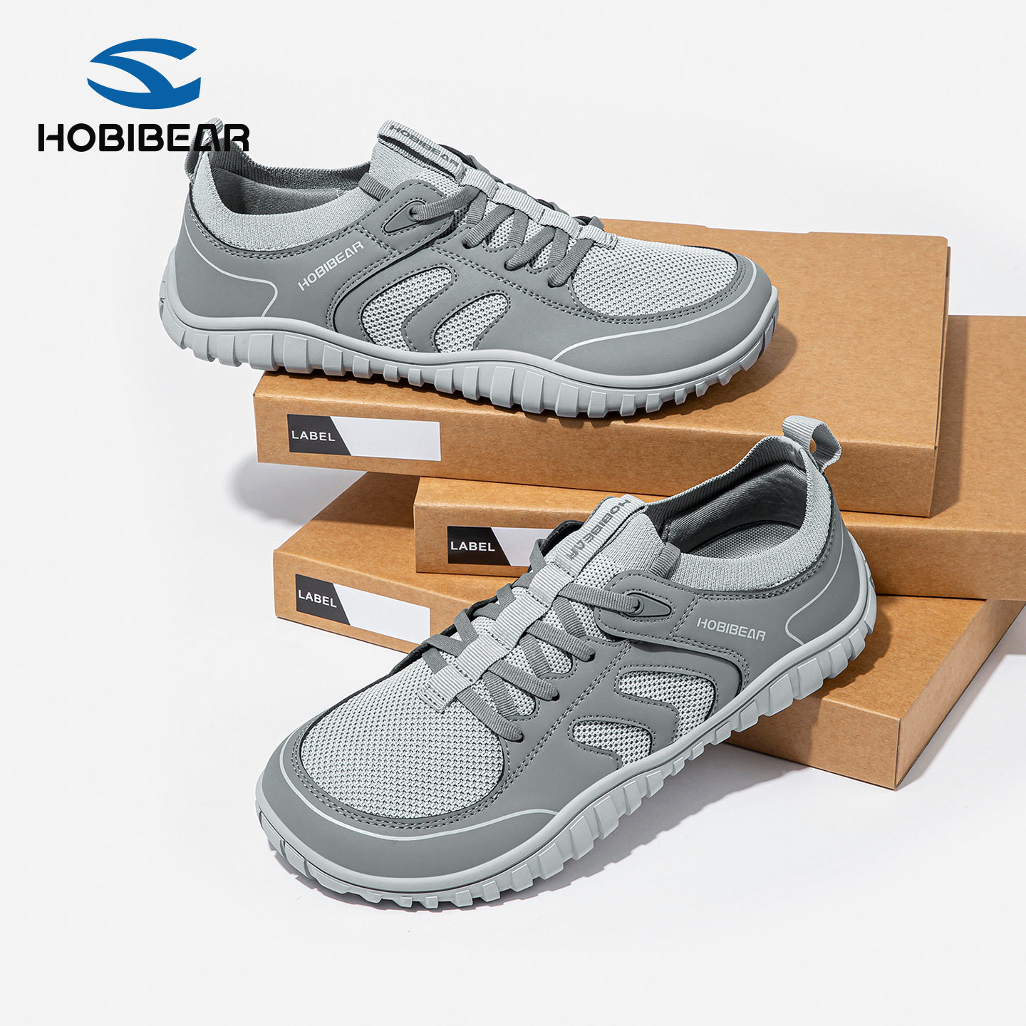 HOBIBEAR休闲宽楦赤足2025秋季新款百搭攀岩驾车徒步轻便成人鞋潮,流行男鞋,德训鞋,淘宝优惠券,粉丝福利购,淘宝优惠卷