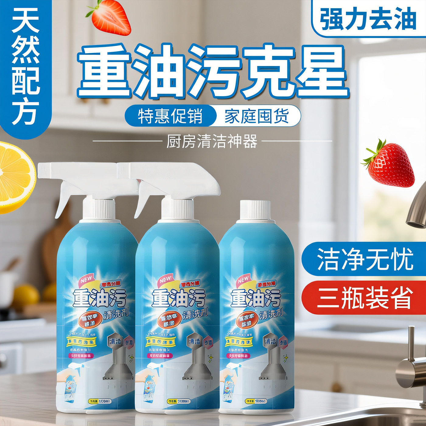 重油污清洁剂厨房去油渍神器