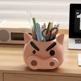 轻奢高级感肥嘟嘟左门卫笔筒收纳盒学生桌面办公室儿童男孩大容量