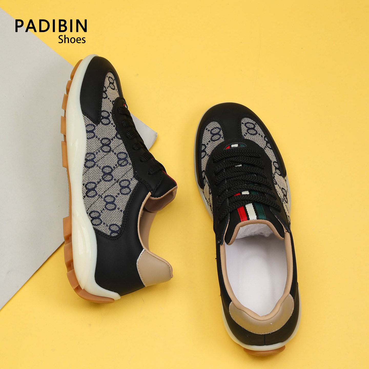 欧洲站男鞋潮流时尚2026春季新款皮布拼接运动阿甘鞋韩版透气板鞋,流行男鞋,时尚休闲鞋,淘宝优惠券,粉丝福利购,淘宝优惠卷