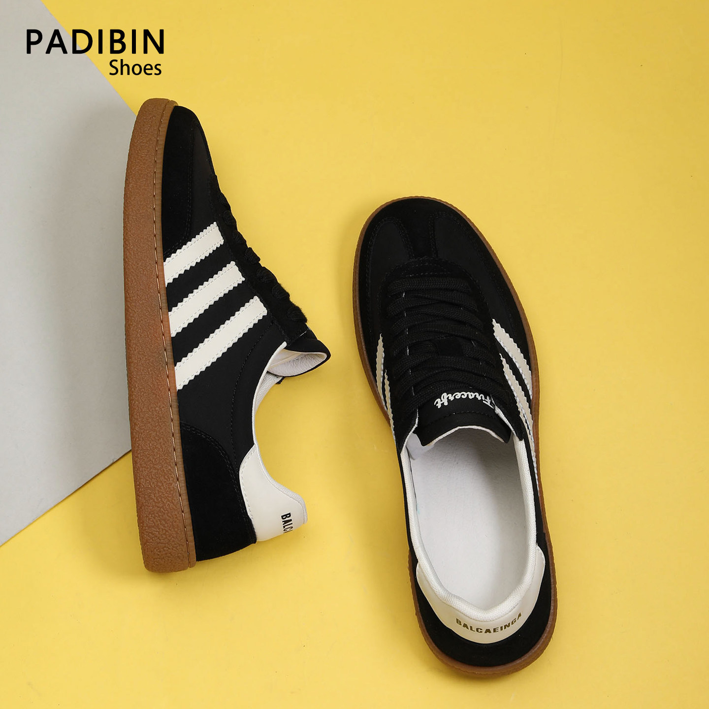 男鞋运动鞋2026春季新款德训鞋皮布拼接男潮流时尚透气百搭休闲鞋,流行男鞋,德训鞋,淘宝优惠券,粉丝福利购,淘宝优惠卷