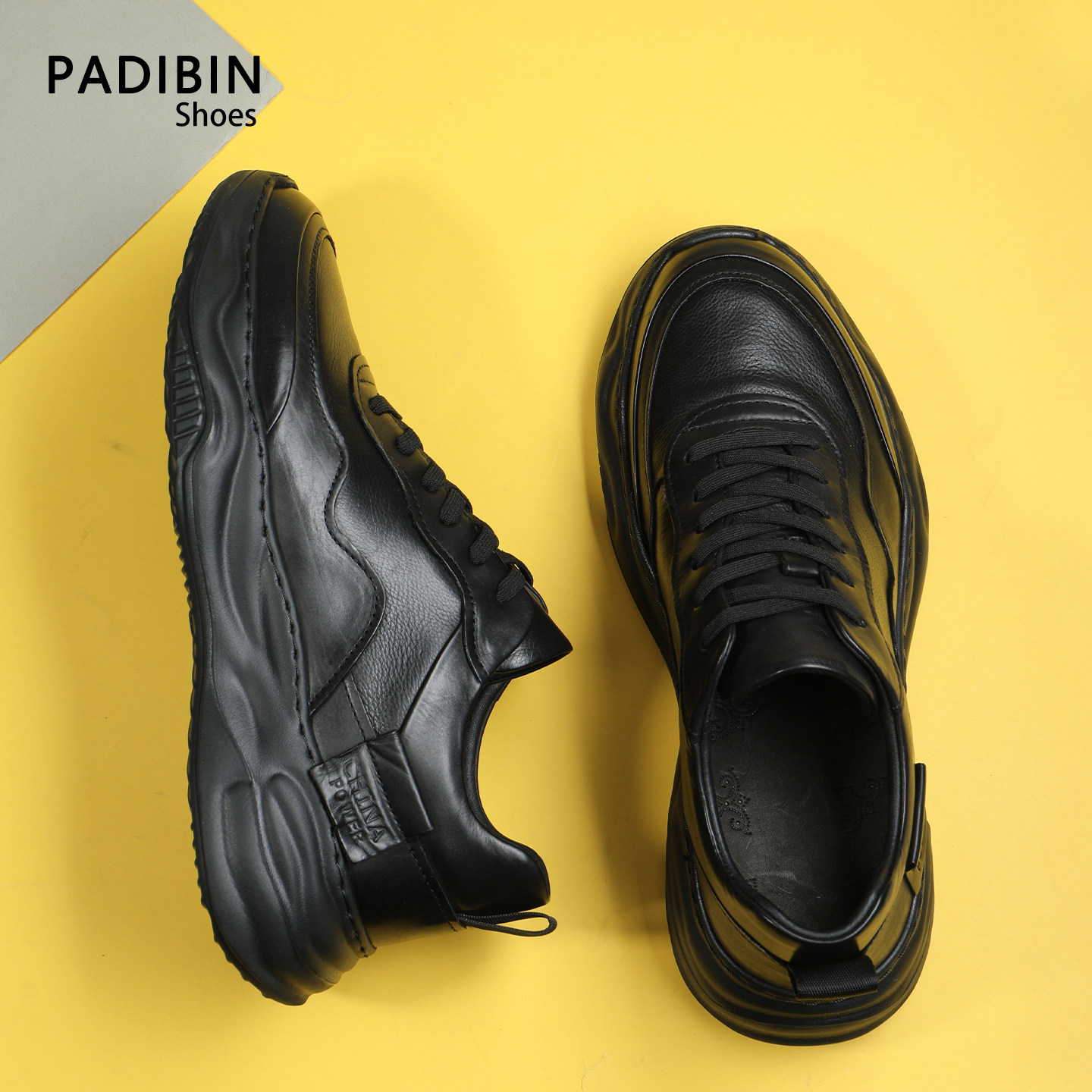 全牛皮黑色男鞋冬季2025新款真皮运动鞋男加绒厚底增高二棉鞋男款