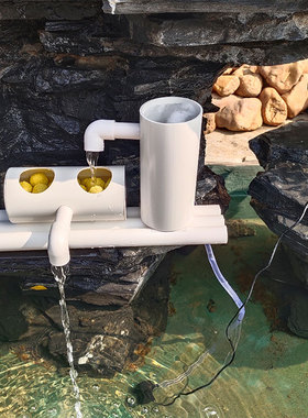 鱼池无电水循环流水器摆件自动不用电循环水鱼缸免插电水泵