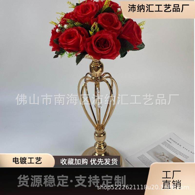 婚庆道具新款爱心烛台桌花花器欧式金色电镀摆件T台路引装饰,特色手工艺,其他特色工艺品,淘宝优惠券,粉丝福利购,淘宝优惠卷