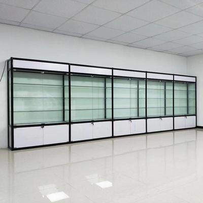 2023新款黑加白铝合金玻璃展示柜样品柜产品陈列柜数码产品展示柜