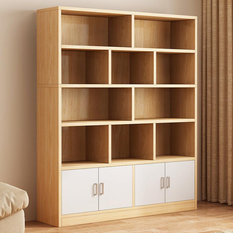 书柜整面墙分层神器书架落地靠墙带门防尘高级感自由组合家用柜子