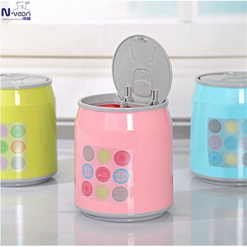 创意可爱糖果色垃圾桶客厅厕所易拉罐纸篓迷你桌面可乐罐垃圾筒
