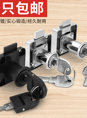 C级锁芯办公室抽屉锁老式铜匙斜舌锁橱柜门锁加长锁具黑色家具锁