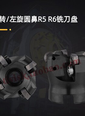 反转反铣左旋圆鼻面铣刀盘R5R6反旋平面铣刀盘BRP6R/EMR5R-50/63