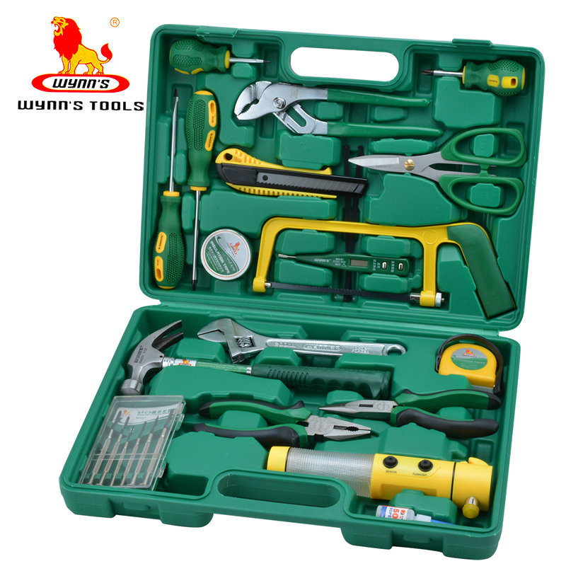 威力狮24件套五金工具箱 家用套装家庭维修水电工 工具包组套W024