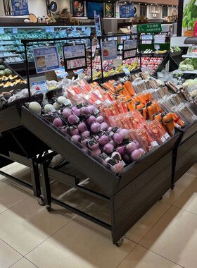 超市水果蔬菜货架树脂展示架中岛展示台水果架多层多功能陈列假底