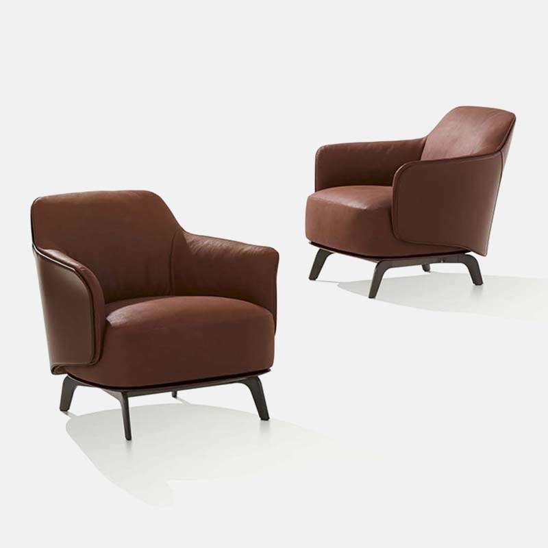 意式极简沙发椅 北欧轻奢单人沙发 米兰poliform现代简约休闲椅