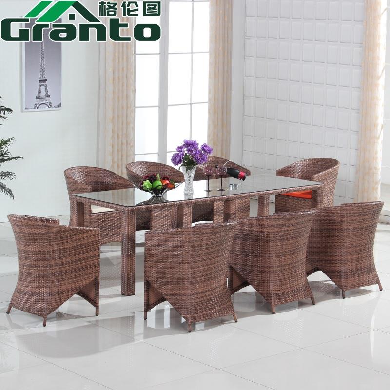 阳台仿藤椅三件套户外休闲桌椅组合庭院喝茶桌椅家用藤编茶几