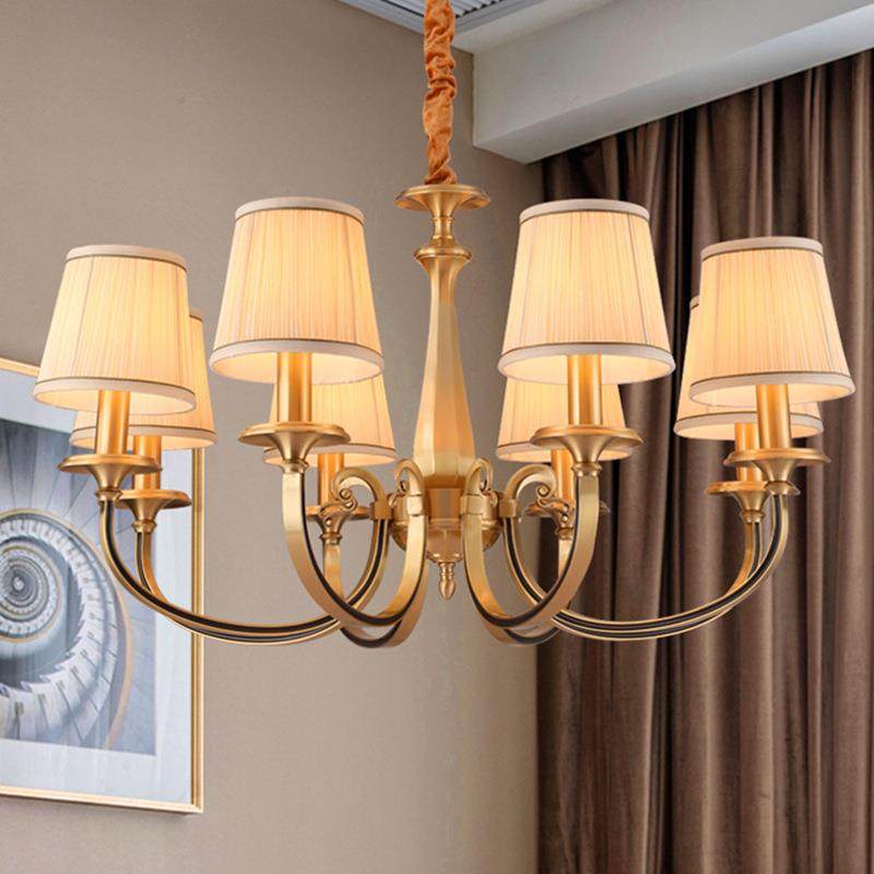 美式吊灯客厅灯全铜大气欧式餐厅卧室灯现代简约复古灯具灯饰