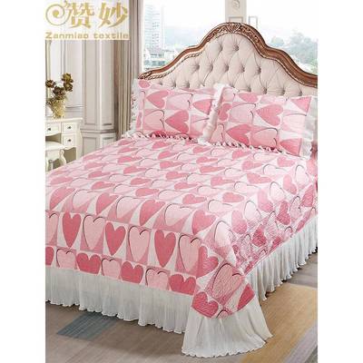 BK9K2023年新款加厚纯棉全棉绗缝床盖四件套衍缝夹棉床单四季