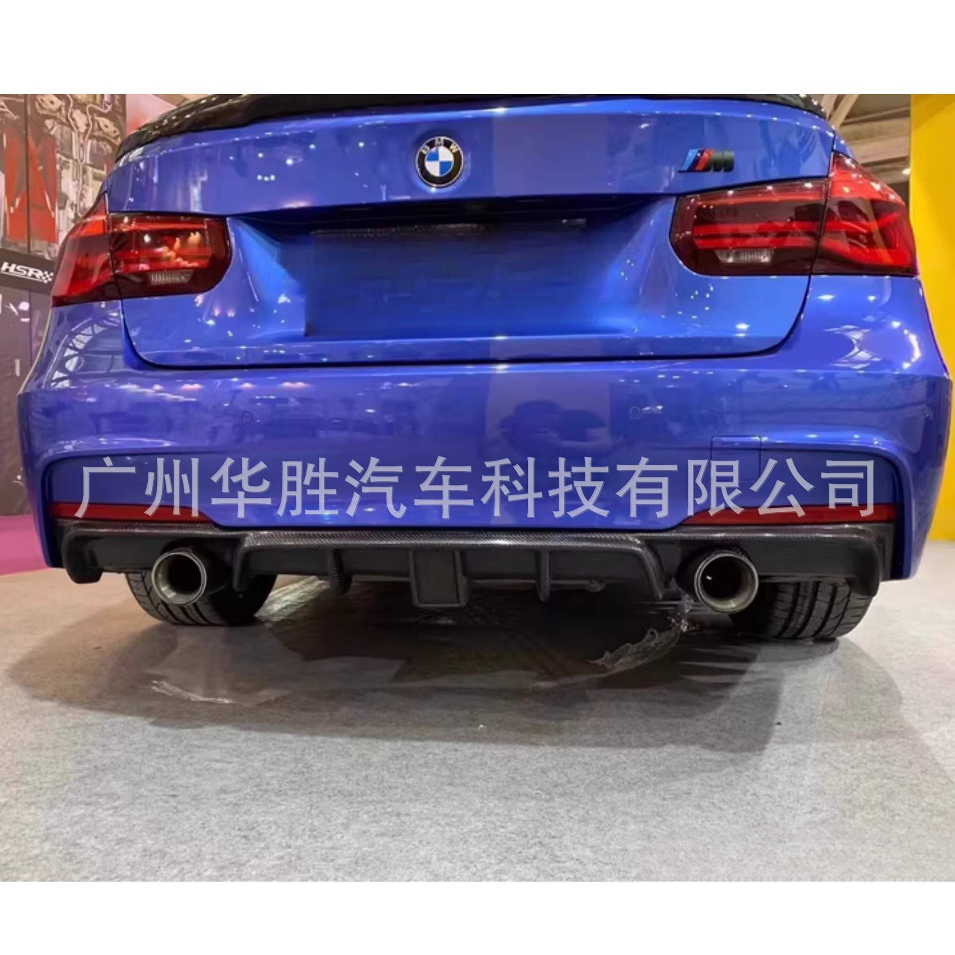 适用宝马3系F30 F35改装MP款后扩散器碳纤维带灯后唇双边单出尾唇