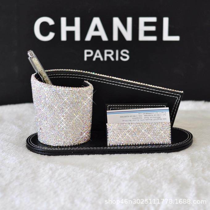 轻奢皮质贴钻笔筒创意时尚办公摆件镶钻水钻笔筒名片座套装,自行车/骑行装备/零配件,更多零件/配件,淘宝优惠券,粉丝福利购,淘宝优惠卷