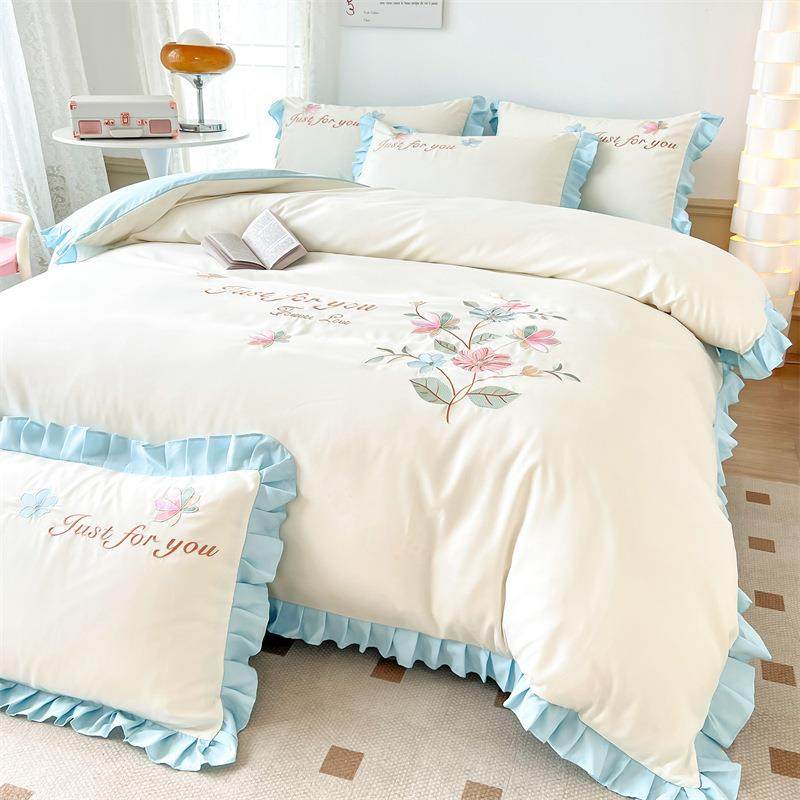 小清新水洗磨毛四件套仙女公主风少女心被套床单床笠床上四季通用,自行车/骑行装备/零配件,更多零件/配件,淘宝优惠券,粉丝福利购,淘宝优惠卷