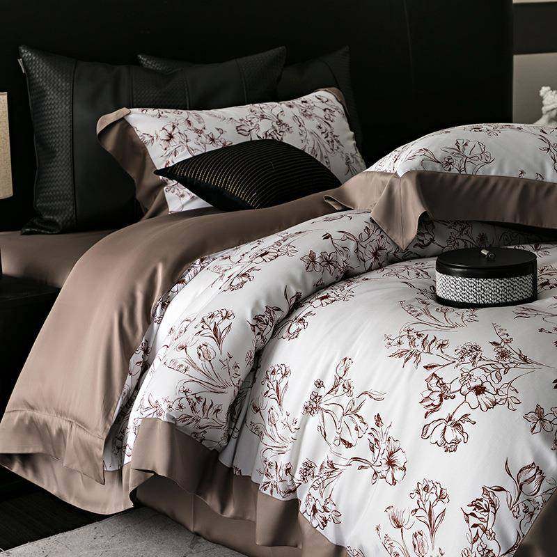 高端60支天丝棉印花四件套秋冬裸睡花卉被套丝滑凉感床单床上用品,自行车/骑行装备/零配件,更多零件/配件,淘宝优惠券,粉丝福利购,淘宝优惠卷