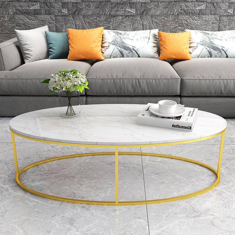 金色铁艺茶几简约客厅小户型圆形茶桌桌子多功能创意沙发边几