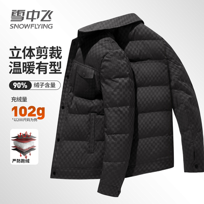 雪中飞羽绒服男款短款