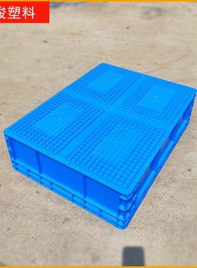8060P0*20物流箱加厚蓝色0长方形塑料周转箱汽配收纳箱DVU*可带盖