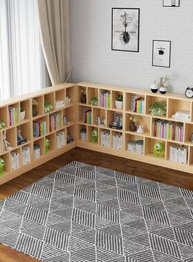 实木童书架置物架客松厅落ygts-pcg地儿幼儿书园矮柜简易桌面置物