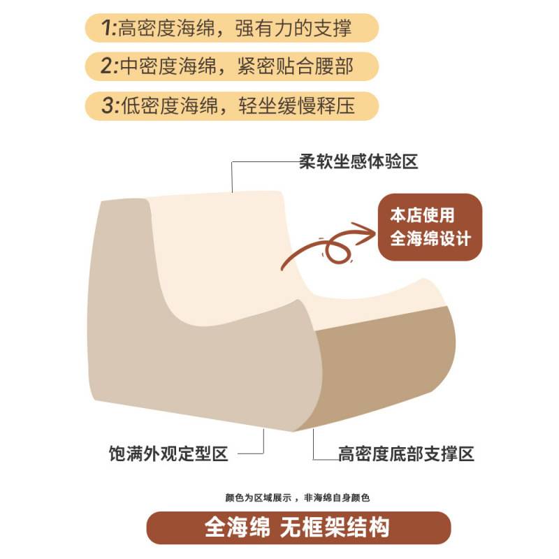 毛毛虫懒人沙发躺椅togo卧室单人网红懒人休闲椅阳台客厅【品质】