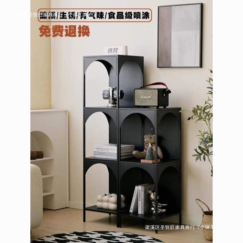 创意铁艺客厅落地置奶UXT物架书架角落书柜杂收纳陈列架展物柜油