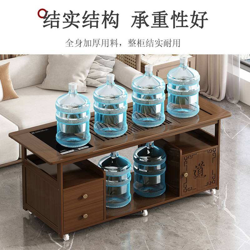 移动边几家用茶桌茶台客厅茶几沙发边柜茶水柜中式烧水壶一体茶车
