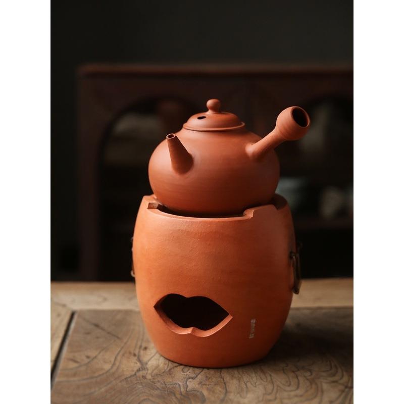壶州工夫茶副榜715一醉砂铫手拉鸡蛋黄碳炉炉烧水壶炭炉潮玉书煨
