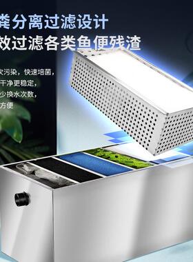 鱼过环滤器水循统室外净VGH水装置户外庭院锦鲤系鱼池不锈池钢过