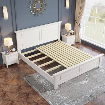 檬榆美式实木床1.8米米双人ZTZ床1.5室主现卧代简约公床轻奢主卧