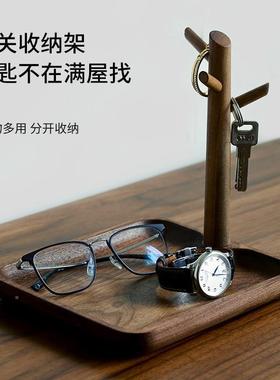 进门玄关钥匙收纳木盘桌面置物门摆口入实DZS户找钥件匙创意挂式