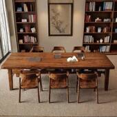 H南美胡桃木客厅73422工实M木书学桌写字阅读习长桌作台