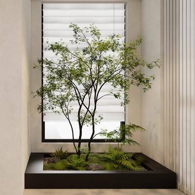 仿真天竹假树装饰大绿植南树室WXL90内型造景地摆件茶室橱窗落造