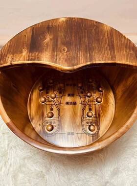 香穴柏木足浴桶按成木桶泡脚位摩泡脚桶洗脚专用LEJ家用人