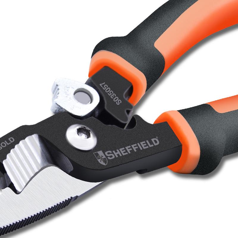 钢盾S035057PMC带剥线剪线压接功能工尖尖口子钳8寸5合1电嘴钳