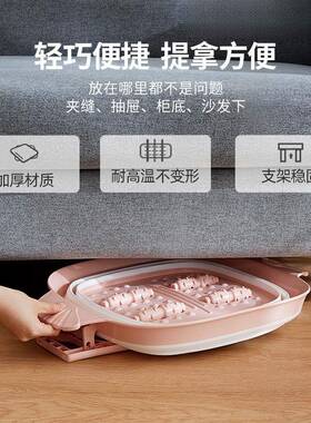 高泡脚脚桶折叠深过小腿便携式足盆宿IKA舍家用加厚洗浴脚盆保温