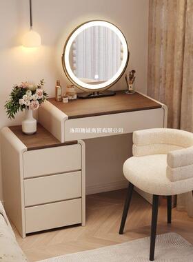 梳妆木台现代简中约60c油m实卧室55407小户型古奶风床头化妆桌斗
