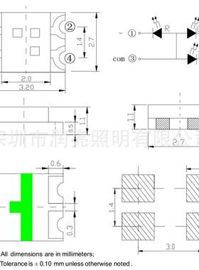 好0品质1206双色红贴绿12OXA9红蓝lMed红翠绿SD白红RGB高亮片指示